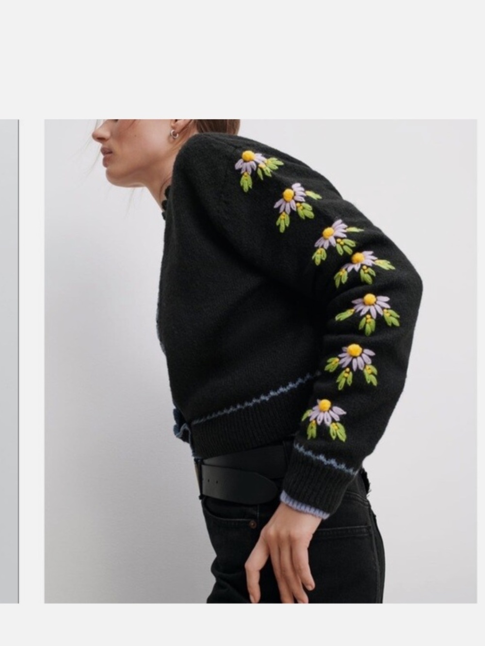 Zara Cardigan with Floral Embroidery. Oversized